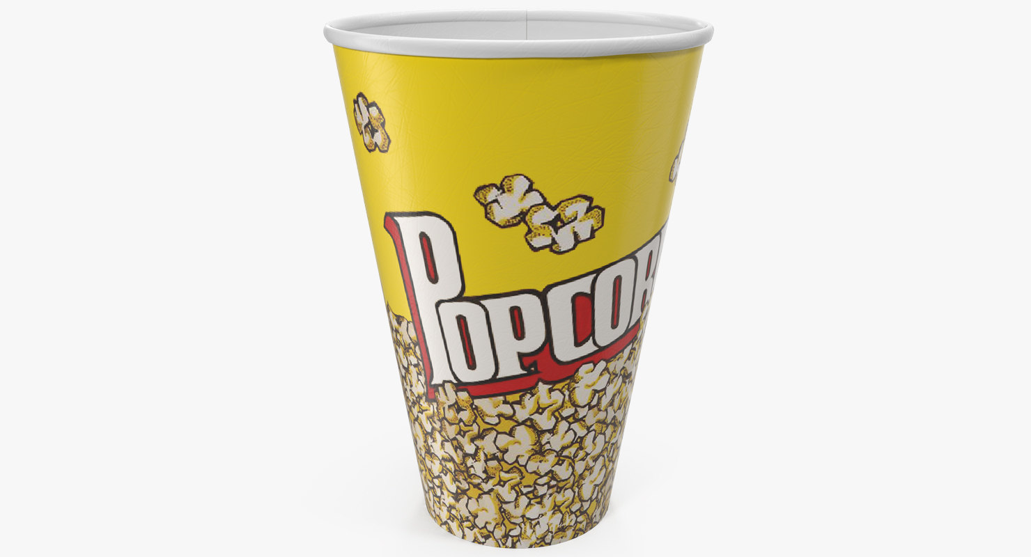 Paper popcorn cup 3D model - TurboSquid 1408434