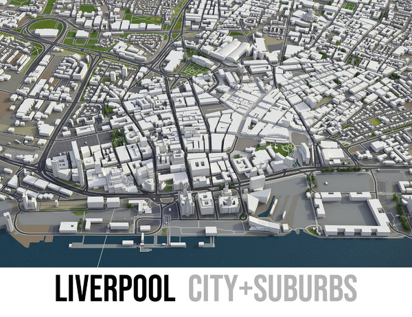 city liverpool surrounding - 3D model