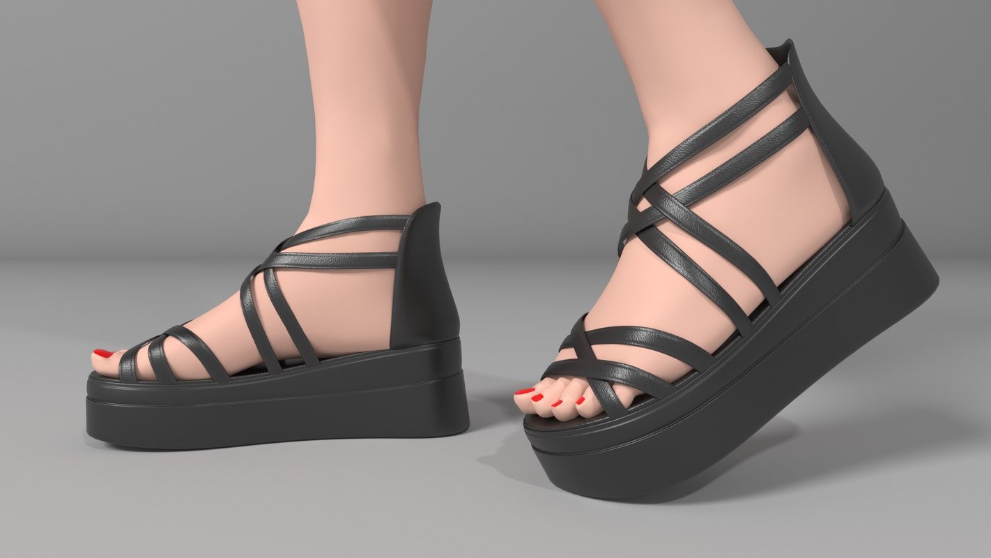 S sandals women heel shoes 3D - TurboSquid 1408995