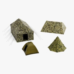 3D tents pbr model