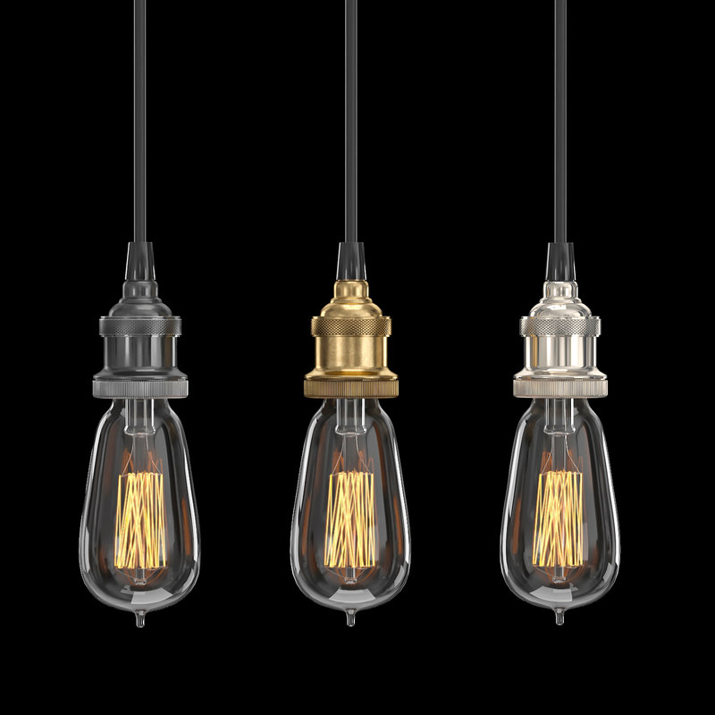 Filament bare bulb pendant model TurboSquid 1409141