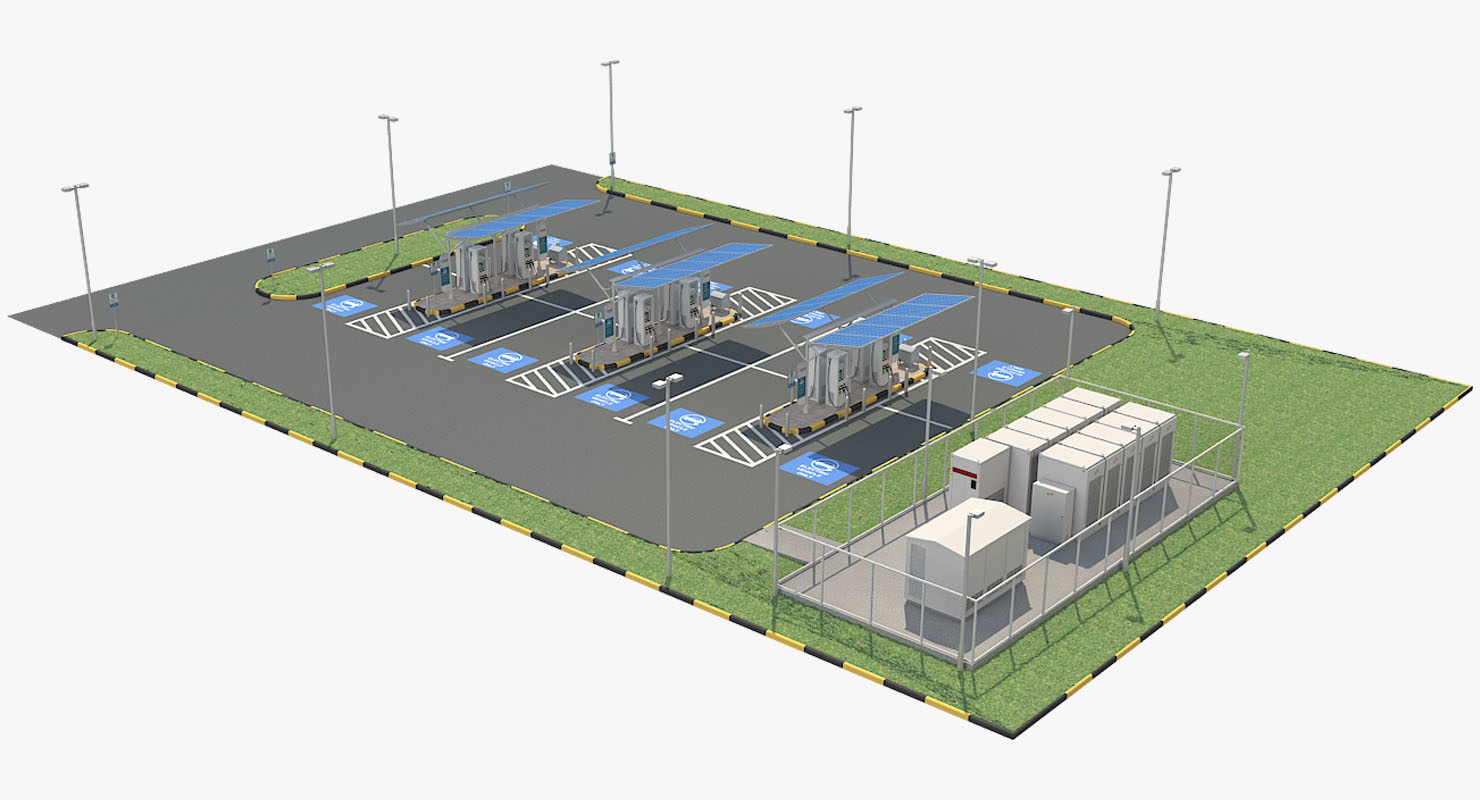 Ev charging station 2 3D model TurboSquid 1409162