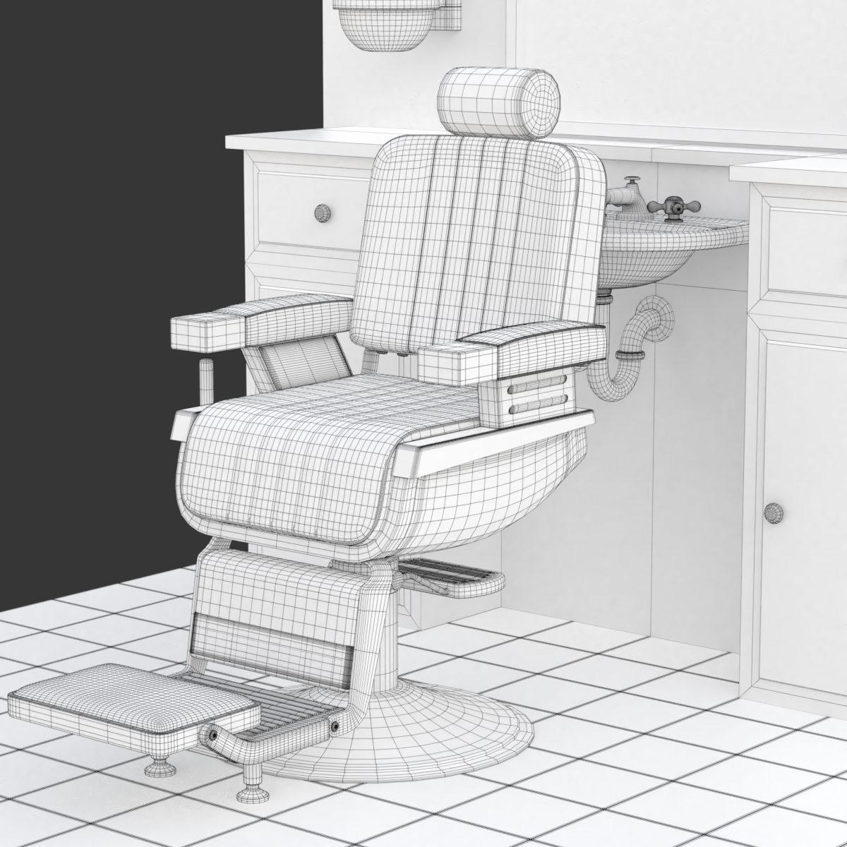 3d Model Barber Shop Scene Turbosquid 1409361