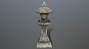 3D stone lantern