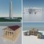 3D white house monument gate model