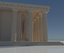 3D white house monument gate model
