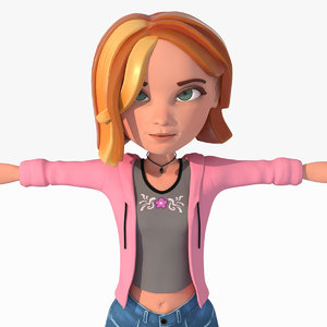 3D cartoon girl character