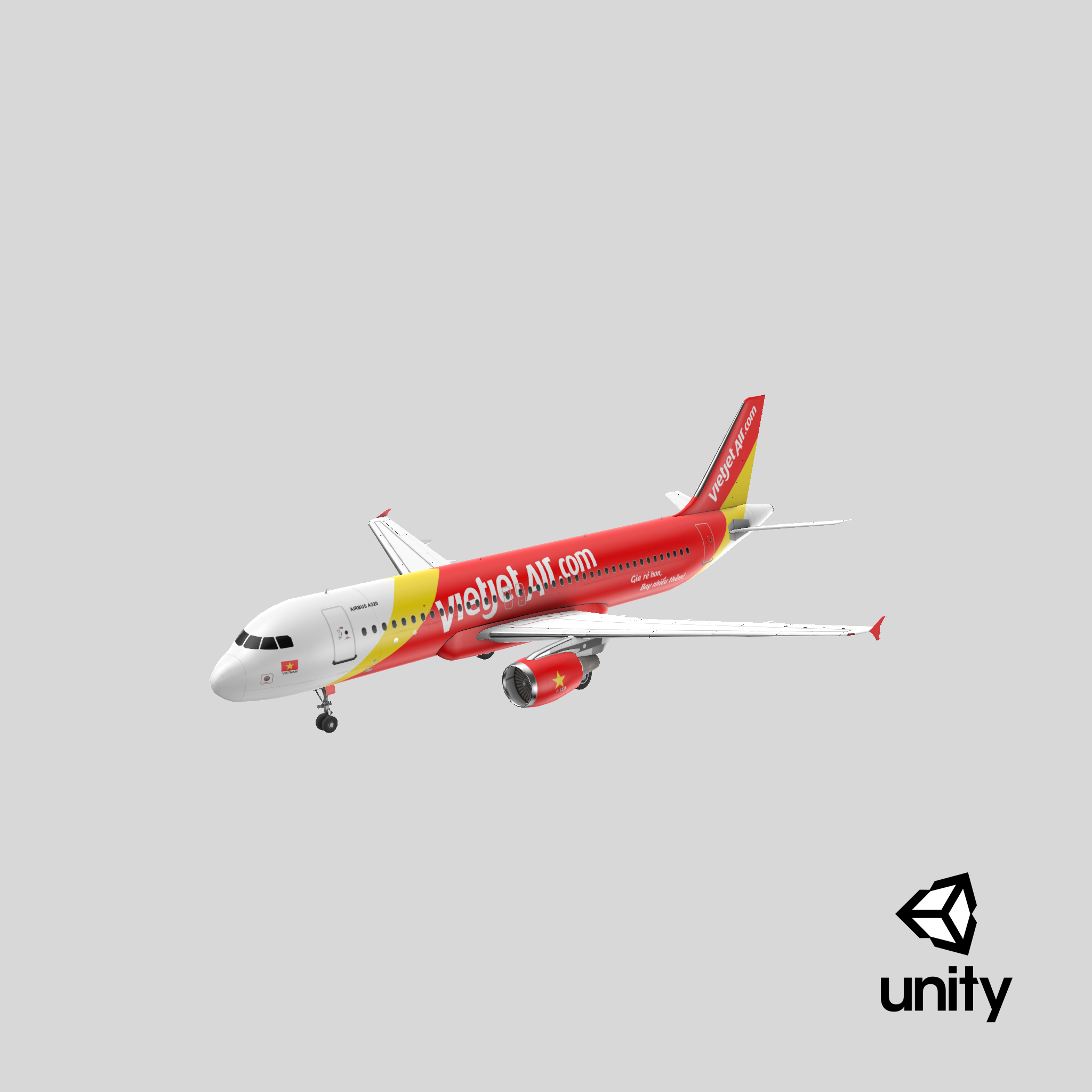 空客a320 vietjet air 2动画3d模型
