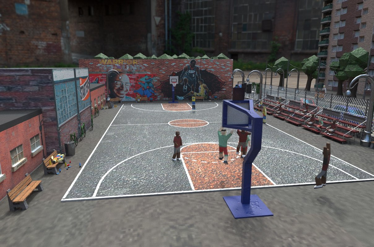 3D basketball playground urban TurboSquid 1409652