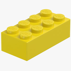 3D lego brick 2x4 flame
