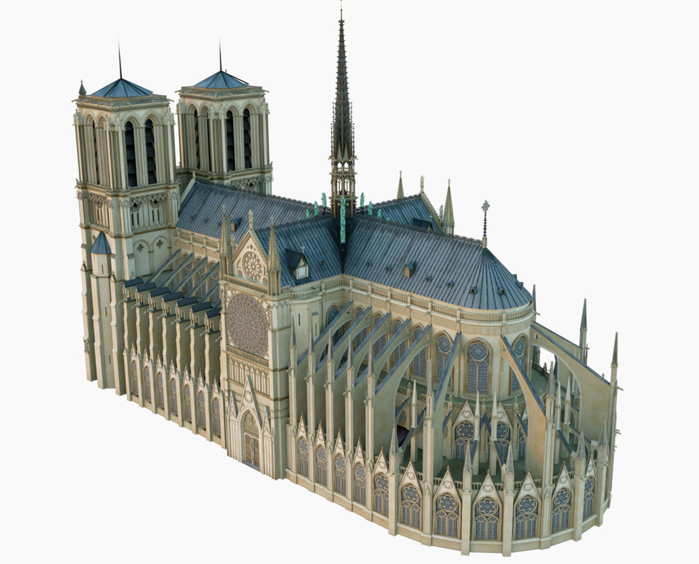 3D created notre dame paris - TurboSquid 1408473