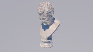 3D satyr bust statue sculpture model