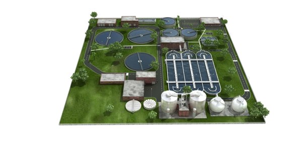 Realistic water treatment plant model - TurboSquid 1401808