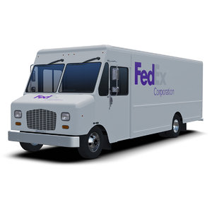 3D model fedex corporation delivery step van
