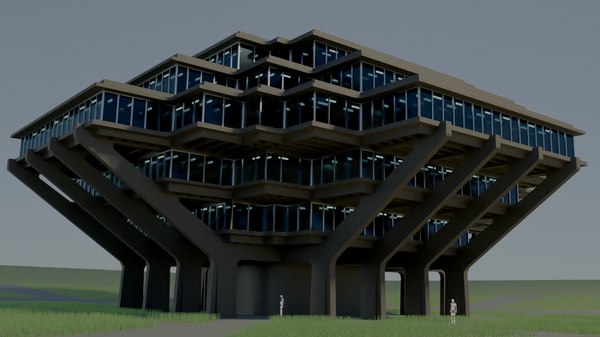 ガイゼル図書館3dモデル Turbosquid