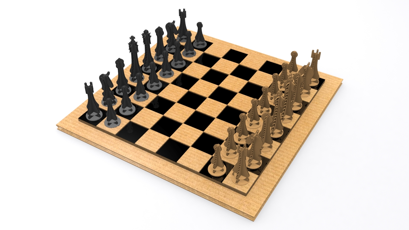 Paper chess set model - TurboSquid 1410648