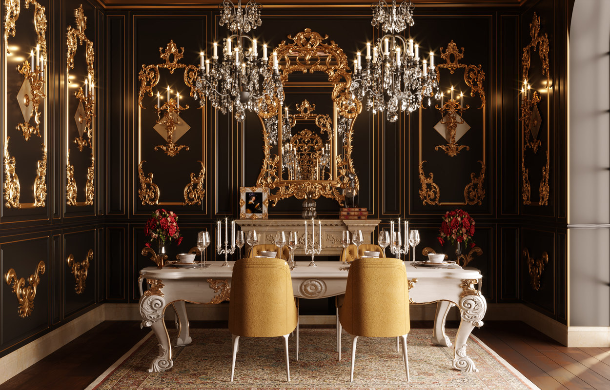 classic dining room 3d model