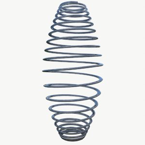 3D metal spiral spring model