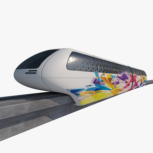 3D mono rail train 02 model