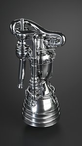 merlin rocket engine 1c 3D model