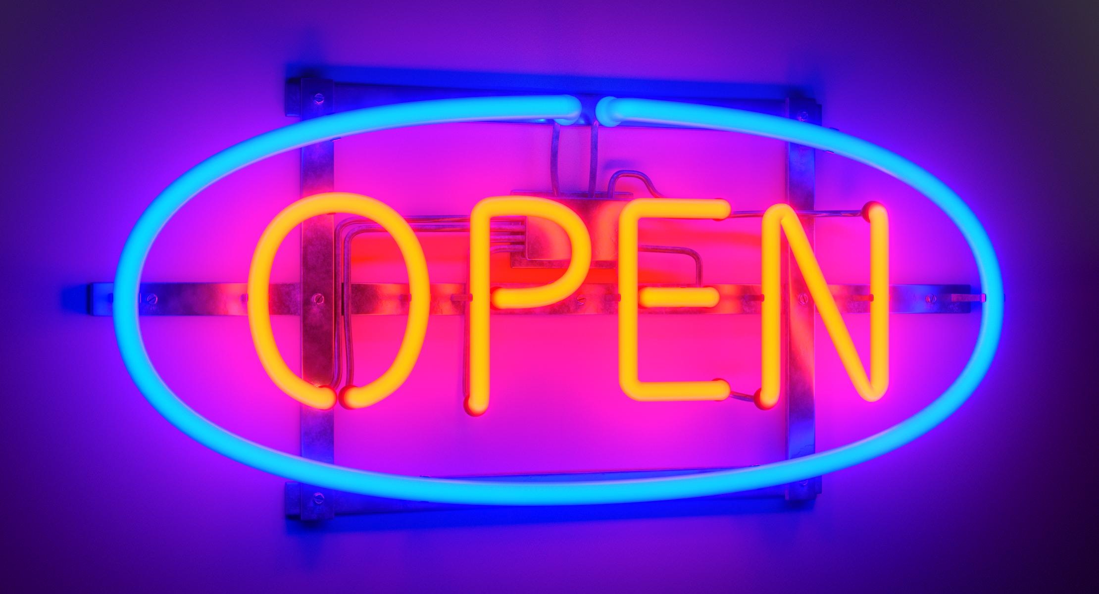 Big Neon Open Sign