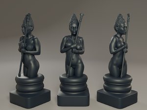 black female chess bishop 3D model