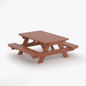 picnic table 3D model