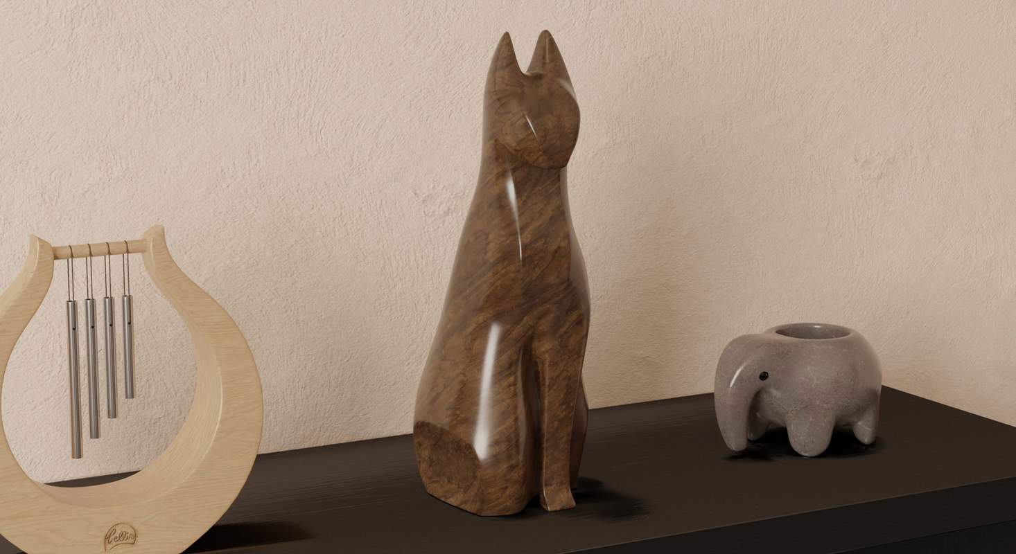 Abstract cat statue 3D model TurboSquid 1411091