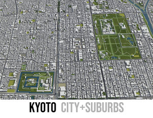 3D city kyoto surrounding - model