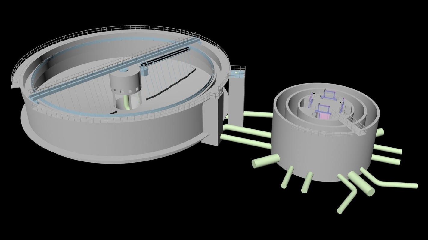 3d sludge secondary clarifier