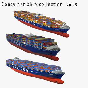 container ship 3D