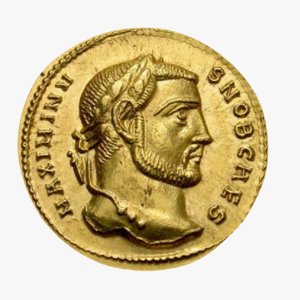 3D gold roman coin
