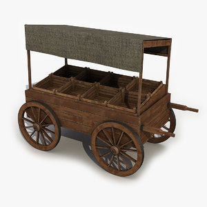 3D wooden cart market