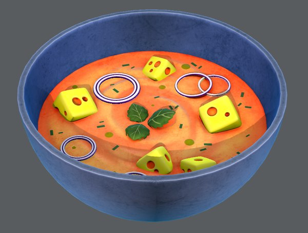 3D soup01 food model