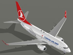 3D boeing 737-700 turkish airlines