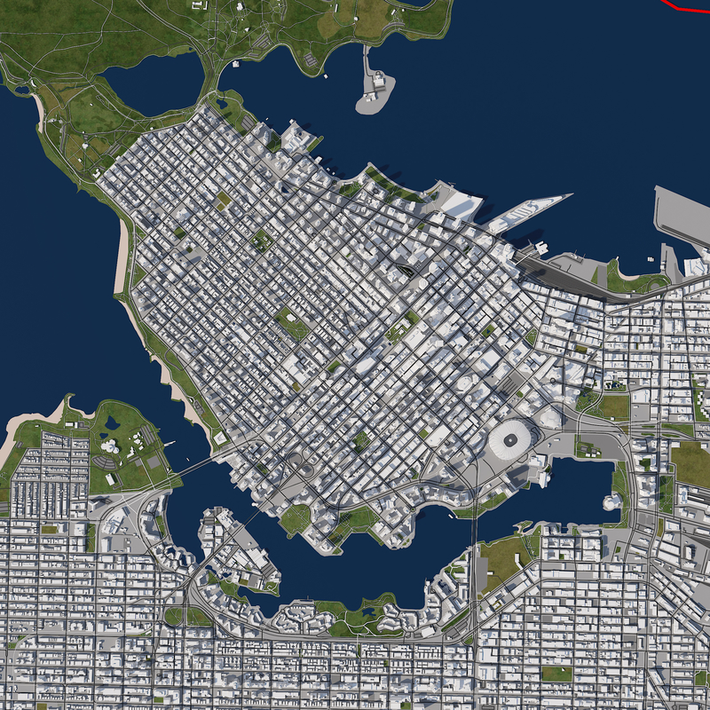 vancouver cityscape 3d model