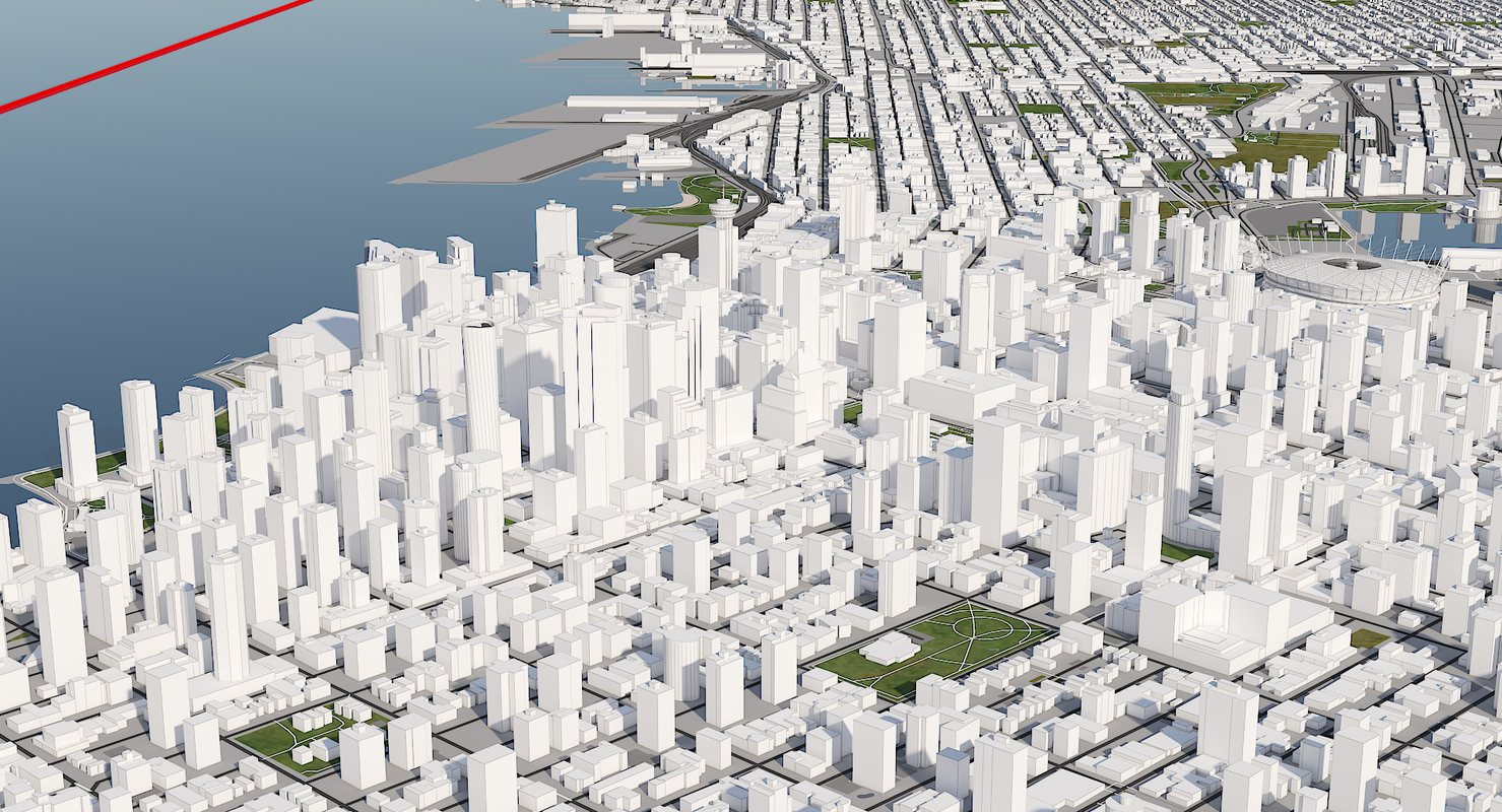 vancouver cityscape 3d model