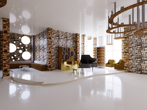 3D model restaurant bar