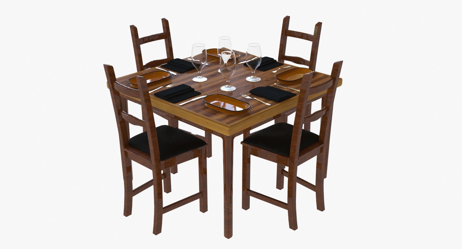 Restaurant dining table set model TurboSquid 1412255