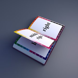 3D rigged book template model