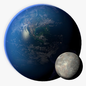 3D earth moon