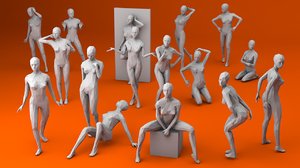 3D 16 women sexy model