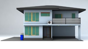 3D japanese suburban rural house model