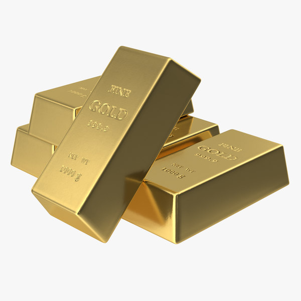 golden bars 1000g 3D model