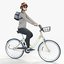 woman riding bike helmet 3D