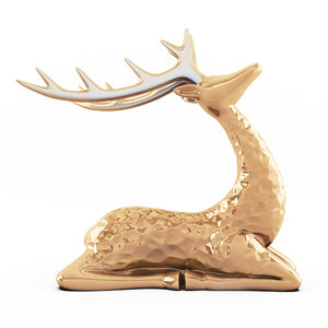 3D deer statuette statue model