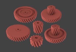 3D model different gears modeled