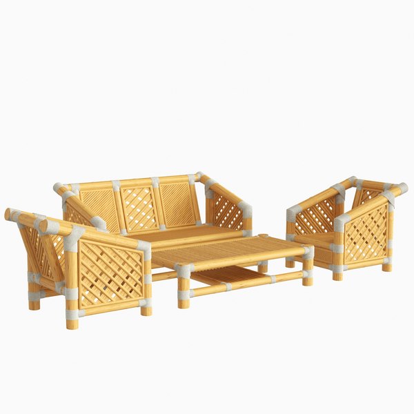 Bamboo Set Furniture Design 3d Model Turbosquid