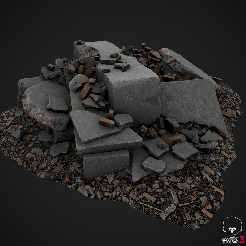 Debris piles asset games 3D model - TurboSquid 1413521