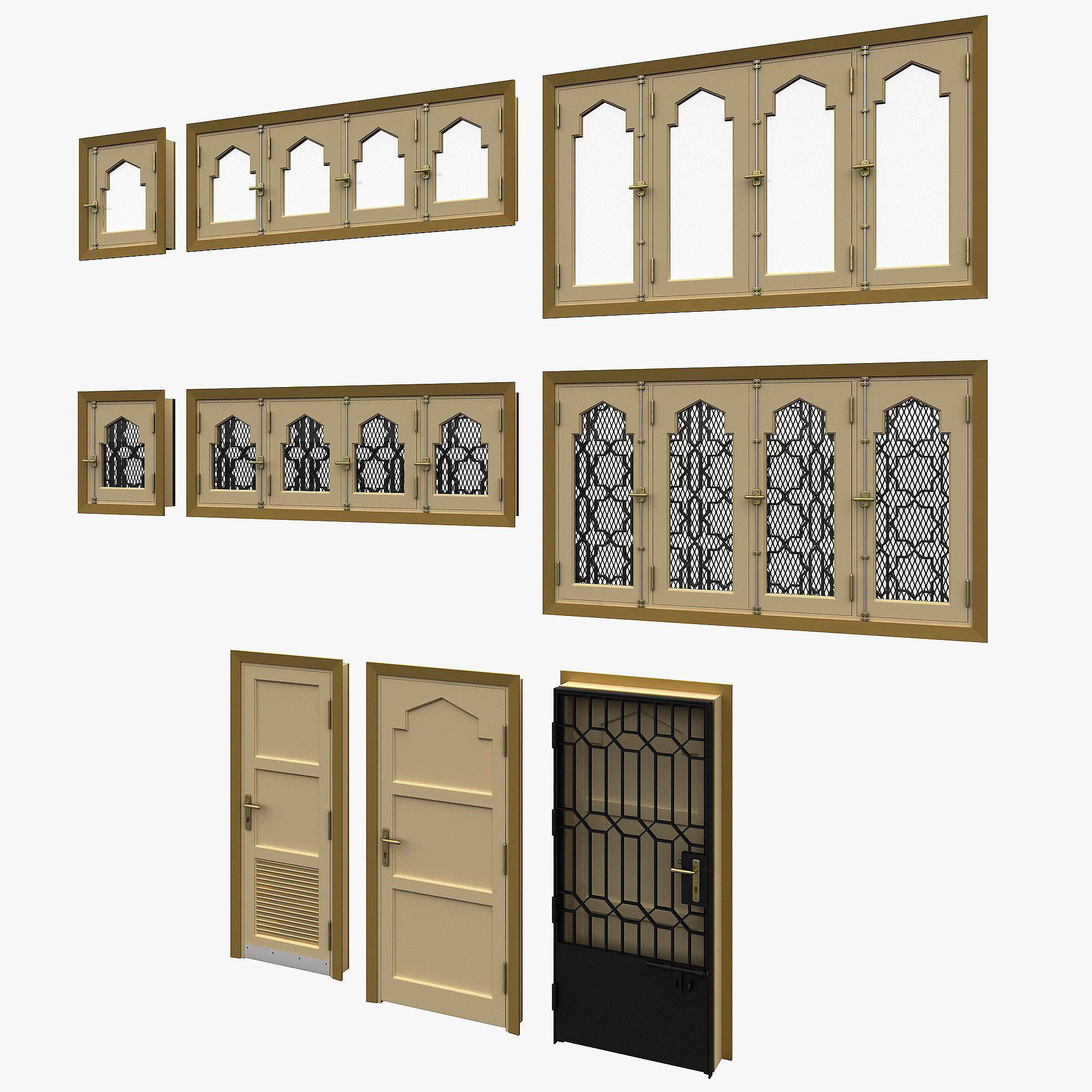 3d Pivot Door Windows Turbosquid 1413866